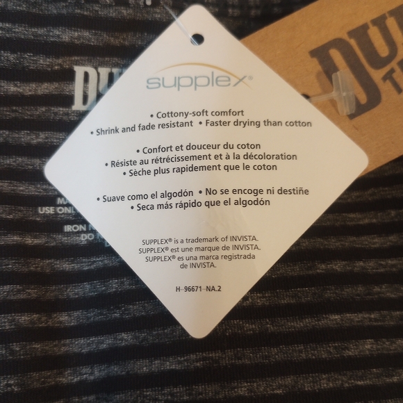 DULUTH TRADING CO Women's NoGa Stretch Dress Black Grey Striped Zip Pocket New L - Picture 6 of 11